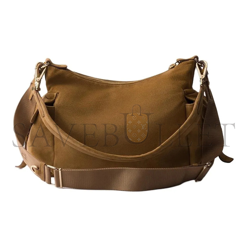 PRADA SUEDE SHOULDER BAG 1BC264 (32*22*11.5cm)